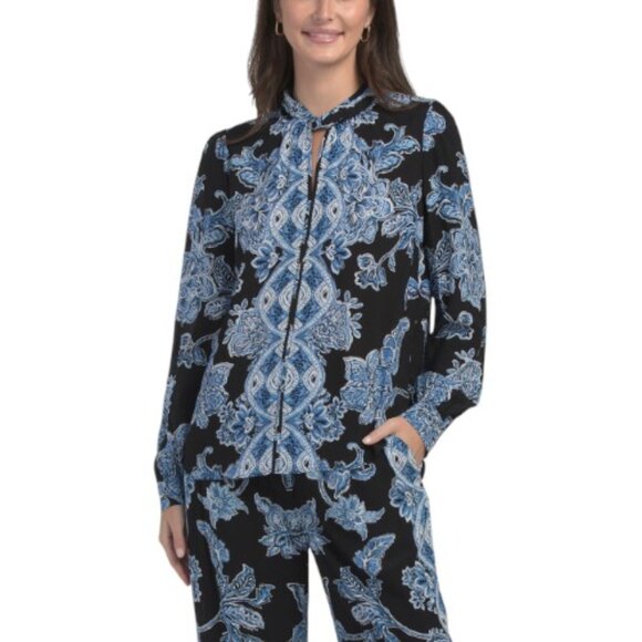 Elie Tahari Tops - ELIE TAHARI The Skylar Estate Garden Printed Blouse